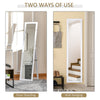 Full Length Mirror Floor Standing or Wall-Mounted, Rectangle Dressing Mirror for Bedroom, Living Room, White