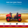 Two-Seater Tractor for Kids with Detachable Bucket, 12V Battery Powered Ride on Farm Truck with Parent Control, 2 Speeds, Music Lights, Suspension Wheels, for 37-72 Months, Red