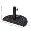 20lbs Half Round Patio Umbrella Base Outdoor Decorative Resin Parasol Stand Holder for Î¦1.5", Î¦1.9" Pole, Lawn, Deck, Garden Use, Bronze