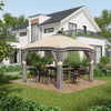 10' x 10' Pop Up Canopy with Netting, Foldable Tents for Parties, Height Adjustable, with Wheeled Carry Bag and 4 Sand Bags for Outdoor, Garden, Patio, Beige