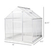 6' x 6' Portable Walk-In Greenhouse Outdoor Plant Gardening Green House Canopy w/ Sliding Door Adjustable Window Silver