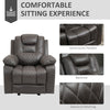 2-IN-1 Recliner & Rocker Manual Recliner with Pull-Out Ring Comfortable Glider Rocker Reclining Armchair with Footrest for Living Room - Brown