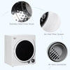 Automatic Dryer Machine, 1350W 3.22Cu. Ft. Portable Clothes Dryer with 5 Drying Modes and Stainless Steel Tub for Apartment or Dorm, White