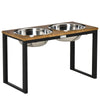 Elevated Dog Bowls with Stand, Raised Dog Feeder for Large Medium Dogs, Oak