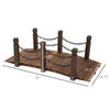 5 ft Wooden Garden Bridge Arc Footbridge with Metal Chain Railings & Solid Fir Construction, Stained Wood