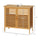 Freestanding Bathroom Sink Cabinet, Bamboo Under Sink Cabinet Cupboard Organizer with 2 Slatted Doors, Natural