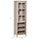 Tall Wine Cabinet, Bar Display Cupboard with 12-Bottle Wine Rack, Glass Door and 3 Storage Compartment for Living Room, Home Bar, Grey Oak