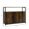 Industrial Kitchen Sideboard, Buffet Cabinet with Storage Open Compartment and Adjustable Shelves for Living Room, Bedroom, Rustic Brown