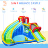Kids Inflatable Bounce House with Slide, Water Gun, Pool, Climbing Wall with Inflator