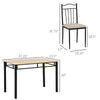 5 Piece Dining Room Table Set with 4 Metal Frame Chairs for Kitchen, Dinette, Breakfast Nook, Natural Wood/Grey