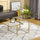 Gold Side Table Small Coffee Table Glass Coffee Table with Double Tabletops, Tempered Glass and Metal Framework for Living Room, Gold/Clear