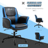 Racing Gaming Chair Faux Leather Adjustable Height with Wheels  Armrest  Mid Back Home Office  Blue