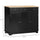 Modern Sideboard Buffet with Rubberwood Top, Buffet Cabinet with 3 Drawers, 3 Cabinets and Adjustable Shelves for Kitchen, Buffet Table, Black