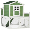 49" Chicken Coop, Wooden Hen Run House, Quail hutch with Nesting Box, Slide-out Tray, Asphalt Roof, Planting Lattice, Green