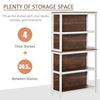 Modern 4 Tier Bookshelf Bookcase Utility Storage Shelf Organizer for Home Study Office with Display Rack  White/Walnut