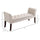 End of Bed Bench with Button Tufted Design, Upholstered Bench with Arms and Solid Wood Legs for Bedroom, Beige