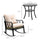 3-Piece Rocking Chair Bistro Set, Wicker Conversation Set, Patio Rattan Furniture Set with Tempered Glass Side Table for Backyard, Khaki