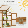 Wooden Cold Frame Greenhouse Small Mini Planter Box, 30" L x 24" W x 44" H, Brown