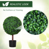 23.5" Artificial Boxwood Topiary Ball Tree, Fake Decorative Plant, Nursery Pot Included for Home, Balcony, Backyard and Garden, Set of 2, Green