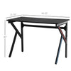 43" Racing Style Gaming Desk with Multi-Colored K Steel Frame Design and Headset Side Hook, Black/Multi