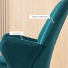 Accent Rocking Chairs, Upholstered Nursery Glider Rocker, Modern Armchair, Wingback Chair for Living Room and Bedroom, Blue