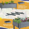 Gray Raised Garden Bed Planter Box w/ 8 Grow Grids, Storage Shelf & Lockable Wheels