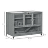 Large Wooden Hamster Cage with Seesaw, Small Animal Hutch and Habitat with Wheels, 3-Tier Activity Center with Ladder, Dark Grey