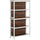 Modern 4 Tier Bookshelf Bookcase Utility Storage Shelf Organizer for Home Study Office with Display Rack  White/Walnut