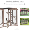 Large Wooden Outdoor Cat Enclosure Catio Cage With 3 Platforms 71" x 32" x 44"