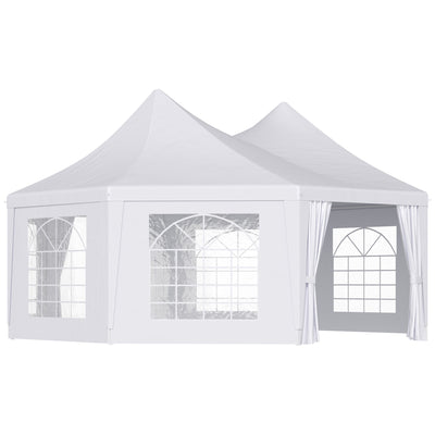 22 x 16 Large Octagon 8-Wall Party Canopy Gazebo Tent - White
