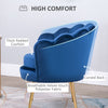 Modern Velvet-Touch Fabric Accent Chair Leisure Club Chair with Gold Metal Legs for Living Room  Blue