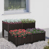 4-Piece Raised Garden Bed Planter Raised Bed with Self-Watering Design and Drainage Holes for Flowers, Brown