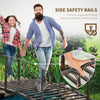 6FT Classic Garden Bridge with Safety Railings Steel Arc Footbridge Decorative Pond Bridge for Backyard Creek Stream, Bronze