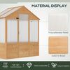 6' x 4' x 7' Wooden Greenhouse, Walk-in Green House, Outdoor Polycarbonate Greenhouse with Door, Natural