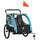 Blue 3-in-1 Bike Trailer for Kids, Running Stroller with 2 Seats, Jogging Cart with 5-Point Harness, Storage Units