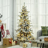 6' Flocked Artificial Christmas Tree with Warm White LED Lights