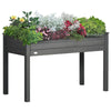 48" Raised Garden Bed, Elevated Wooden Planter Box with Holes for Vegetables, Herb, Flowers for Backyard, Dark Gray