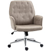 Desk Chair Armchair Office Chair Modern Mid-Back Tufted Linen Fabric With Arms Swivel Height Adjustable Light Grey