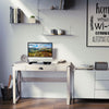 Home Office Computer Desk, Rustic Writing Desk, Farmhouse Workstation with Storage Drawer, X-Frame