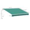 13' x 8' Manual Retractable Sun Shade Patio Awning with Durable Design & Adjustable Length Canopy, Green