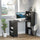 Bookshelf Desk 47" Modern Computer Desk With Bookshelf Office Compact Computer Crafting Hobby Desk Bookcase Black