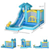 5-in-1 Inflatable Water Slide, Kids Castle Bounce House Includes Slide, Trampoline, Pool, Water Gun, Climbing Wall with Carry Bag, Repair Patches, Ocean Balls, 680W Air Blower