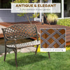 Cast Aluminium Garden Bench 2 Seater Antique Loveseat for Outdoor Patio Porch Park, Bronze
