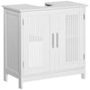 U Shaped Bathroom Vanity with Aluminum Alloy Handle, Adjustable Shelf and MDF, Bathroom Sink Cabinets, Elegant Vanity Sink, White