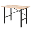 46"L x 28"W Garage Table with X Bar Support and Natural Tabletop, Natural/Black