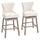 Bar Stools, Bar Stools with Backs, Nailhead Trim, Curved Backrest for Kitchen, Bar, Bar Height Bar Stools, Cream White