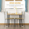 Industrial 3-Piece Dining Table Set, Square Kitchen Table with 2 Chairs for Dorms, Apartments, Studios, Bamboo Wood Grain
