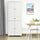 Kitchen Pantry Cabinet, Tall Kitchen Storage Cabinet, Freestanding Pantry with 2 Double Doors, Adjustable Hinge and Drawer for Kitchen, White