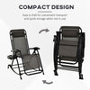 Outdoor Rocking Chairs Zero Gravity Rocking Chair w/ Removable Headrest, Side Tray, Cup & Phone Holder, Grey