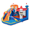 5-in-1 Water Slide Kids Inflatable Bounce House Space Theme Jumping Castle, Includes Slide Trampoline Pool Water Gun Climbing Wall with Carry Bag, Repair Patches